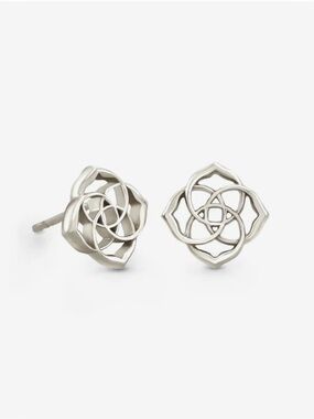 Kendra Scott Dira stud earrings in sterling silver, featuring filigree design.